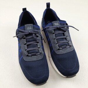 Cole Haan Grandsport Knit Trainer Shoe Mens 12 Blue Lace Up Casual Sneaker